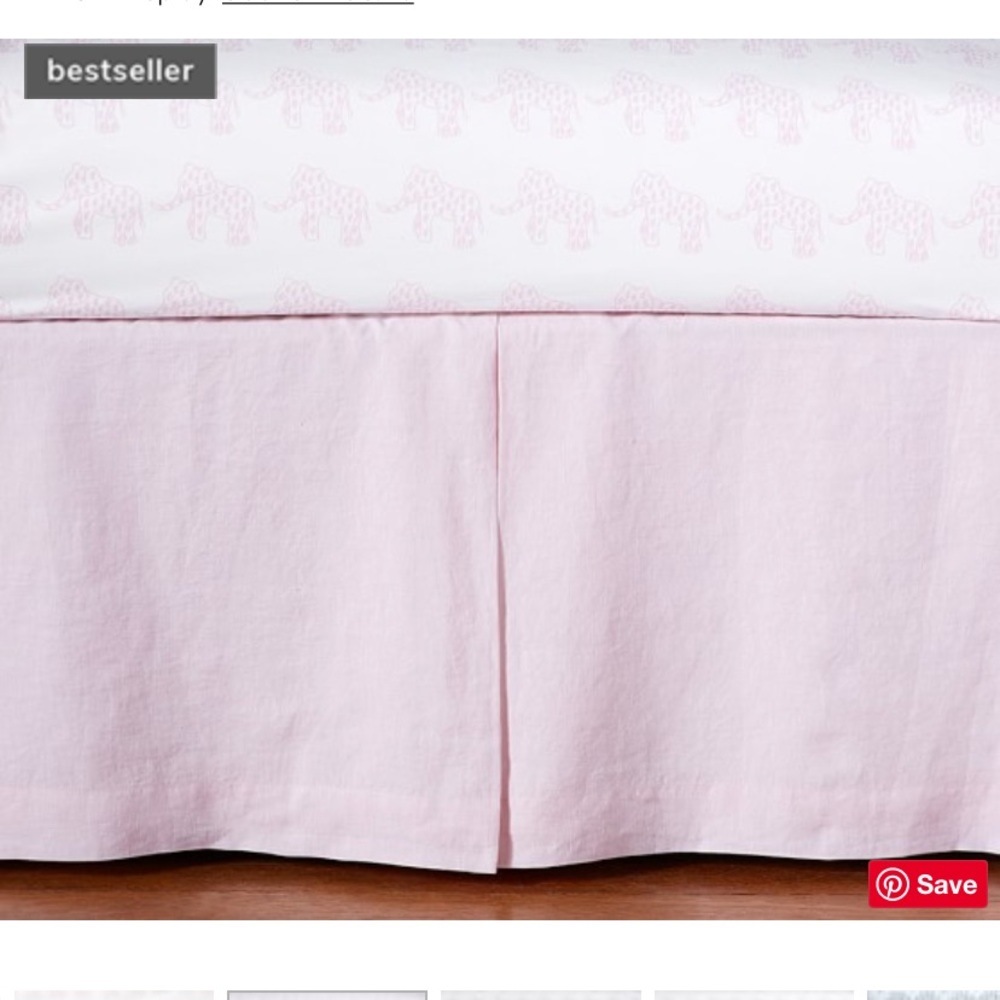 Pottery barn kids Belgian flax linen crib skirt